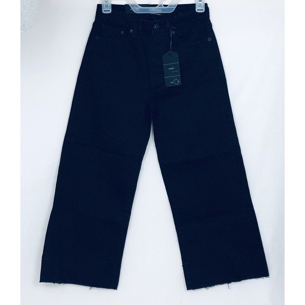 Umgee Women’s Frayed Flare Leg Black Jeans Size 26/ 25x23-NWT